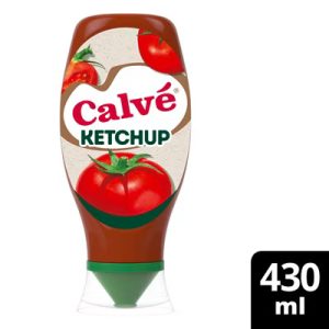 Ketchup me Domate Calvé me Shishe me kapakun poshtë 430 ml